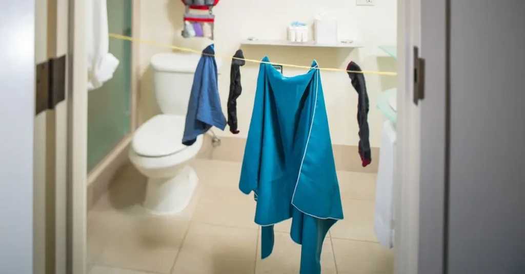 Drying Clothes in Hotel Room
